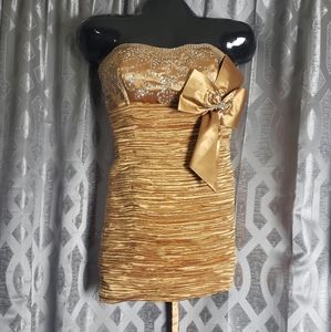 Gold Ruched Mini